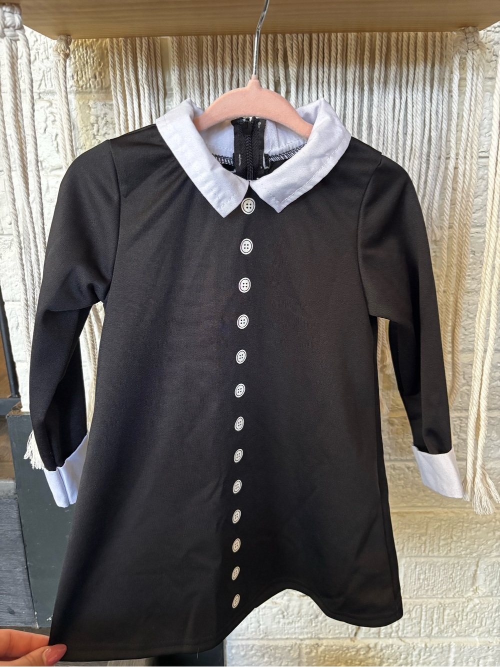 Spirit Girls Black Dress with White Collar and Cuffs